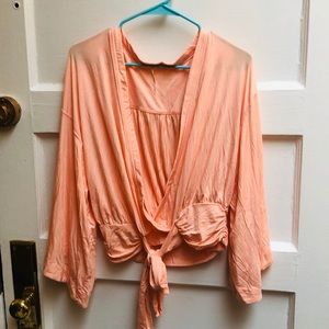 Pink wrap shirt